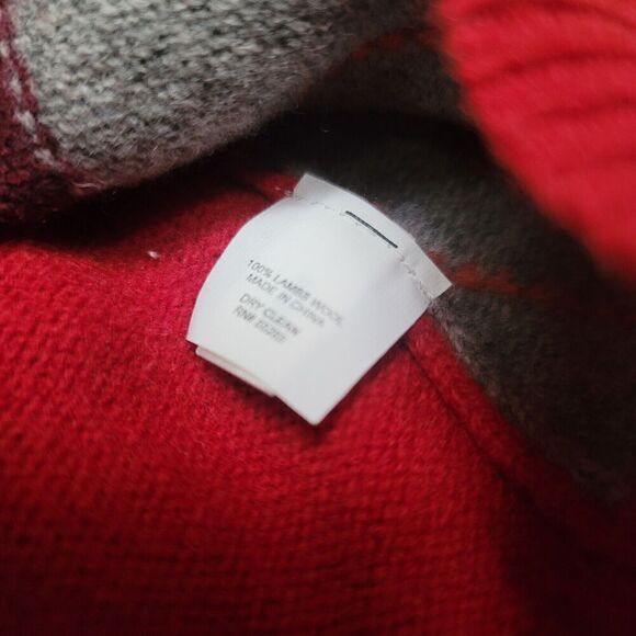 Express Lambs Wool Sweater Men's Size XL Red V Neck Knit Pullover - Picture 5 of 7